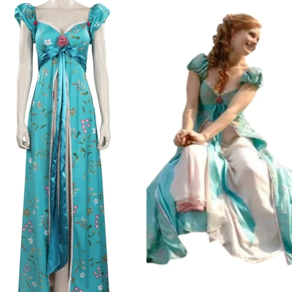 Enchanted 2 Giselle Cosplay Blue Costume Dress Outfits Halloween Carnival Suit - Picture 2 of 4